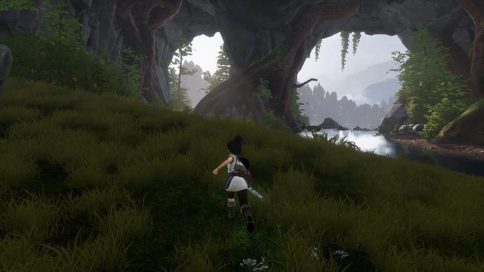 The path towards a Spirit Mail collectible in Kena: Bridge Of Spirits.