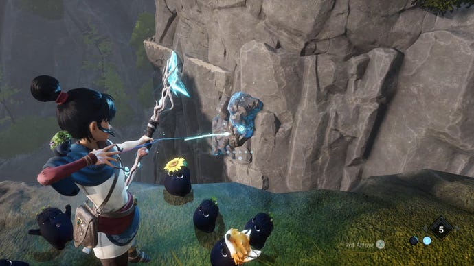 The path towards a Spirit Mail collectible in Kena: Bridge Of Spirits.