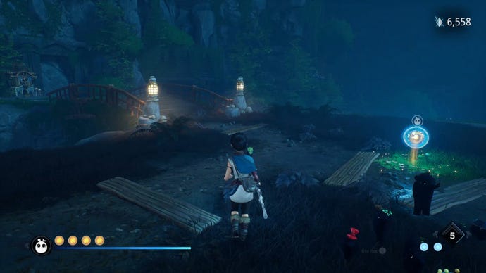 The path towards a Spirit Mail collectible in Kena: Bridge Of Spirits.