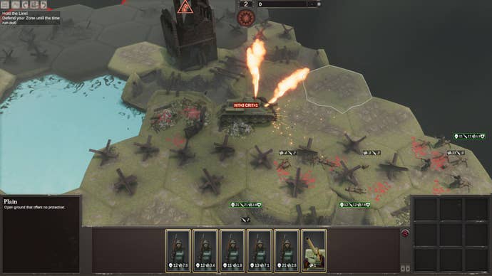 Defending a zone with a flamethrowing-spewing tank in Khaligrad.