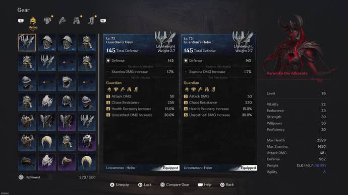 The First Berserker - Khazan gear screen