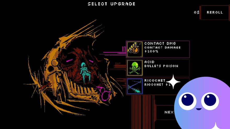 A menu for new upgrades in Kickback.