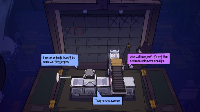 Instruments rolling around a calendar in a Kine screenshot.