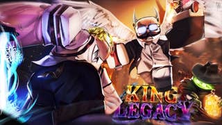 King Legacy promo art featuring a scientist and a ninja battling