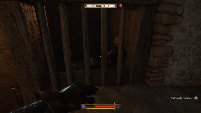 Henry sneaking into the Nebakov jail during the Back in the Saddle quest in Kingdom Come Deliverance 2.