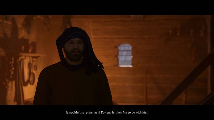 Henry asking the Troskowitz Bailiff about Pavlena during the Bad Blood quest in Kingdom Come Deliverance 2.