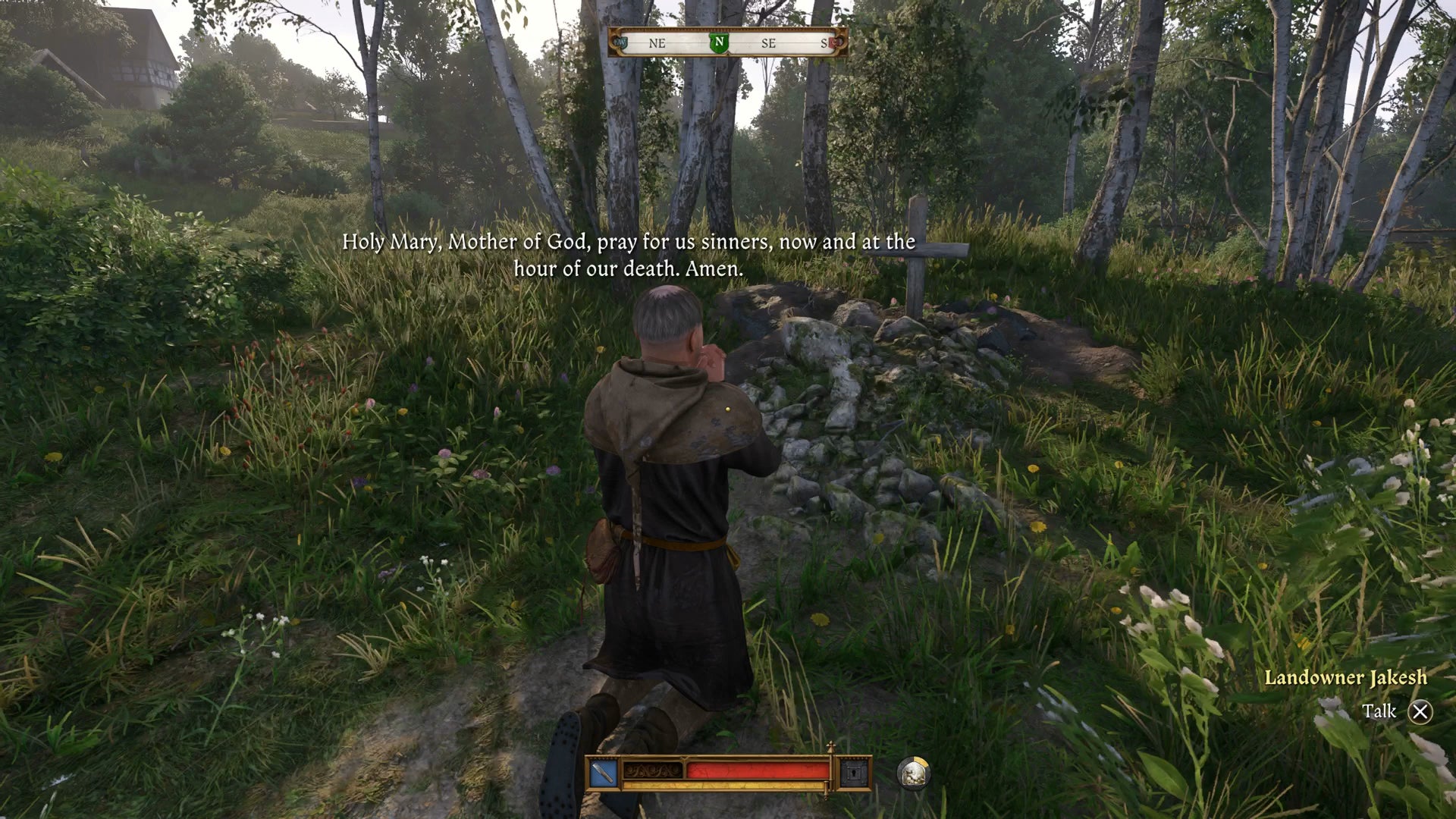 Jakesh praying at his son's grave during the Bad Blood quest in Kingdom Come Deliverance 2. - 14