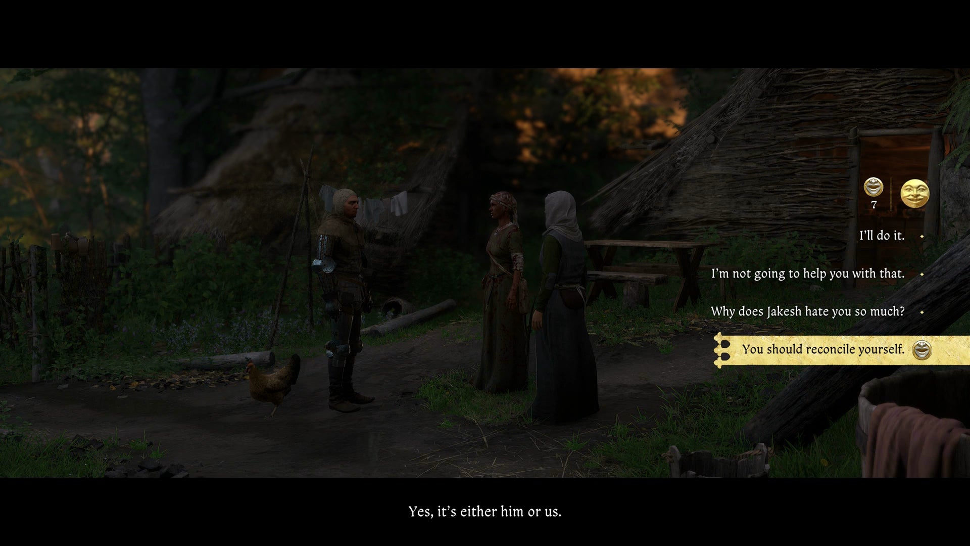 Henry asking Bozhena to reconcile with Jakesh during the Bad Blood quest in Kingdom Come Deliverance 2. - 13