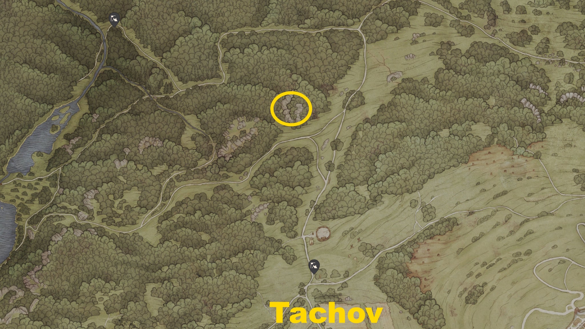 A map image showing where to find Brunswick's first treasure map location in Kingdom Come Deliverance 2 - 5
