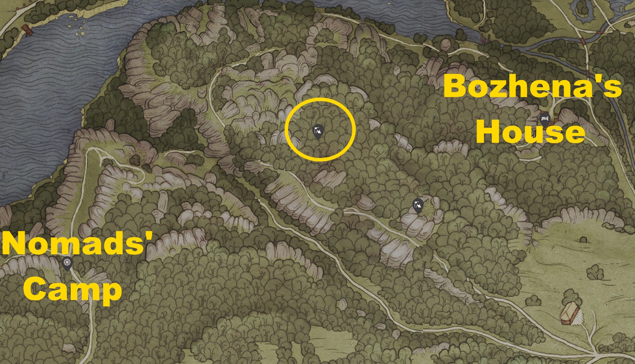 A map image showing where to find Brunswick's fourth treasure map location in Kingdom Come Deliverance 2 - 8