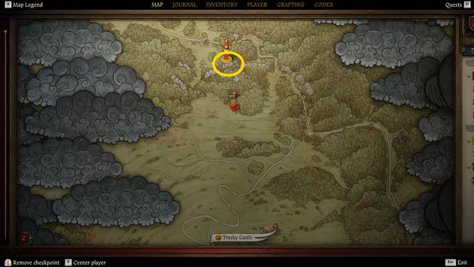 Map photo showing where to find the location of the Brunszwik puzzle in Kingdom Come Delives 2