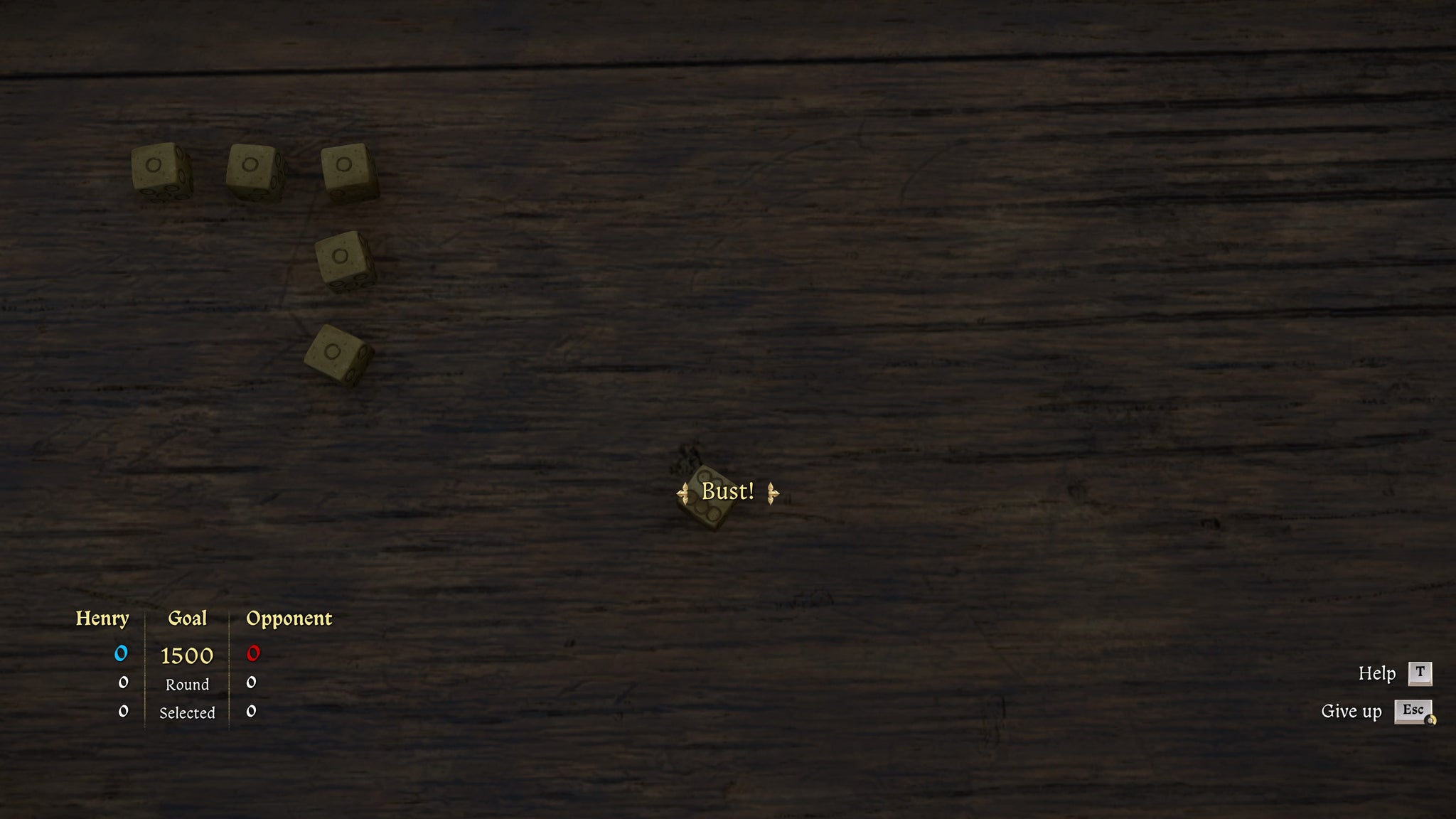 The player in Kingdom Come: Deliverance 2 rolls some dice and busts. - 6