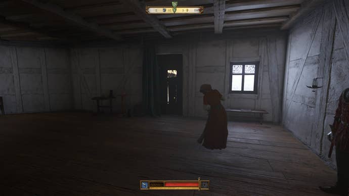 Henry investigating a tip from the blacksmith during the Demons of Trosky quest in Kingdom Come Deliverance 2.