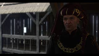 Ulric, the chamberlain of Trosky Castle, discussing demons with Henry during the Demons of Trosky quest in Kingdom Come Deliverance 2.