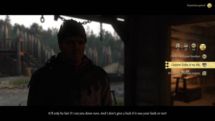 Henry talking to the Nebakov blacksmith during the Finger of God quest in Kingdom Come Deliverance 2.