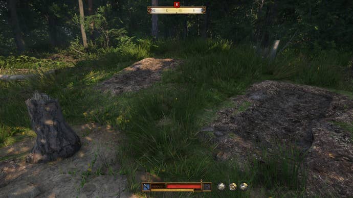 Henry digging graves for wounded soldiers during the Finger of God quest in Kingdom Come Deliverance 2.