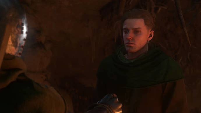 Henry in Kingdom Come: Deliverance 2 speaks to Sir Hans.