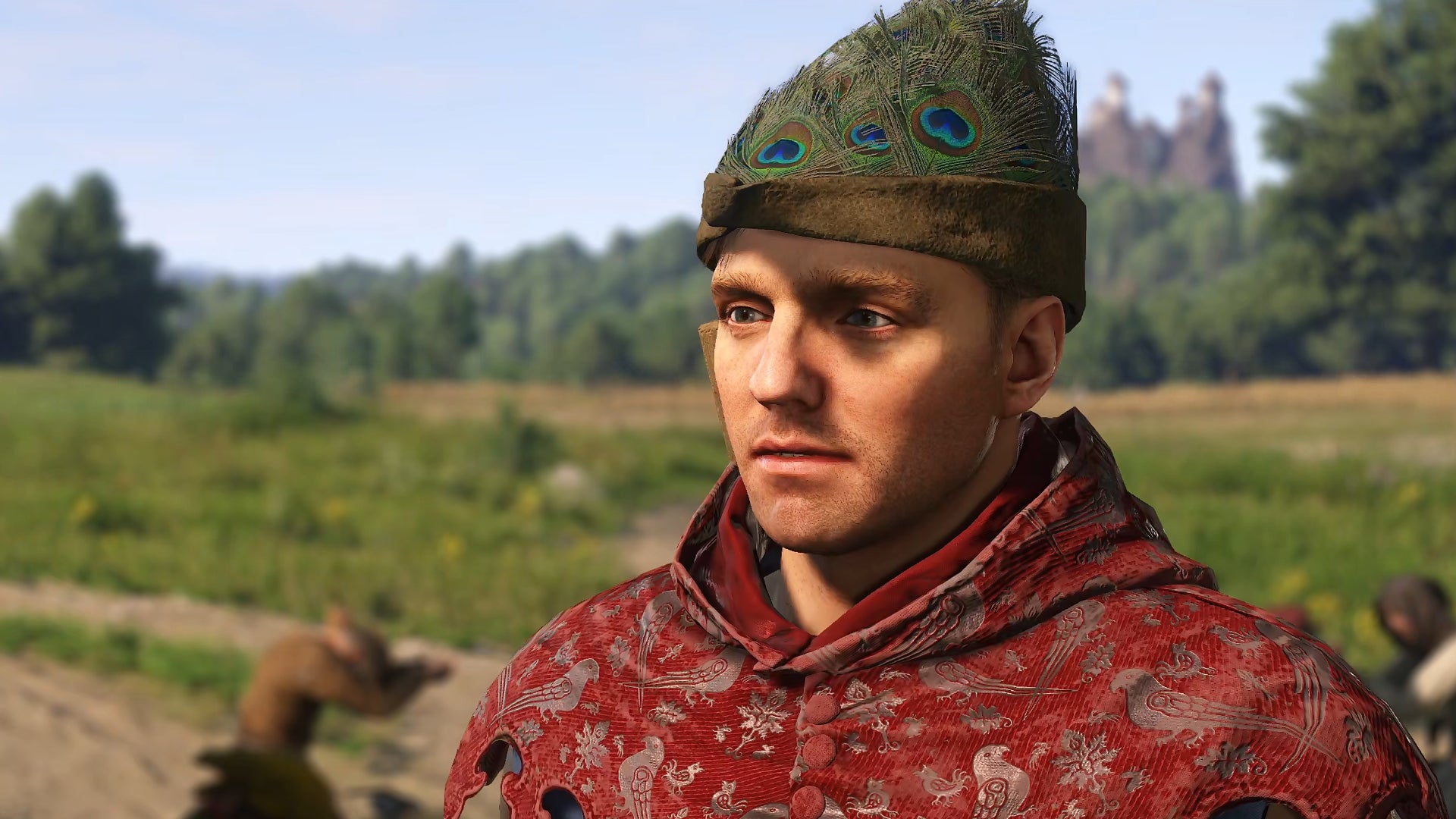 Henry stands in front of a field wearing fancy clothing in Kingdom Come: Deliverance 2. - 6