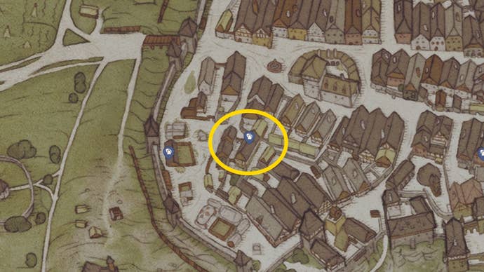 Map photo showing where to find a goat in Kingdom Come Come Deliverance 2 in the underground field