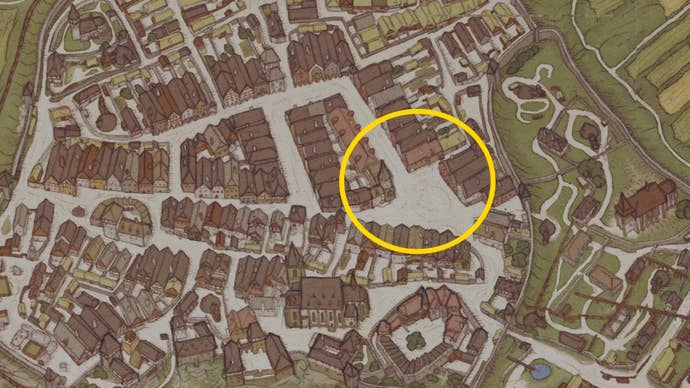 A map showing where to find Franta, the tailor, and the Majordomo in Kingdom Come Deliverance 2’s King’s Gambit quest