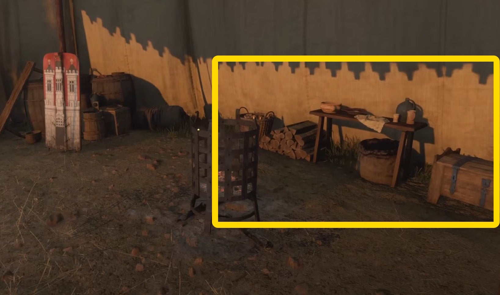 Where to search for evidence in Crow's tent in in Kingdom Come Deliverance 2's The Lion's Den quest - 13