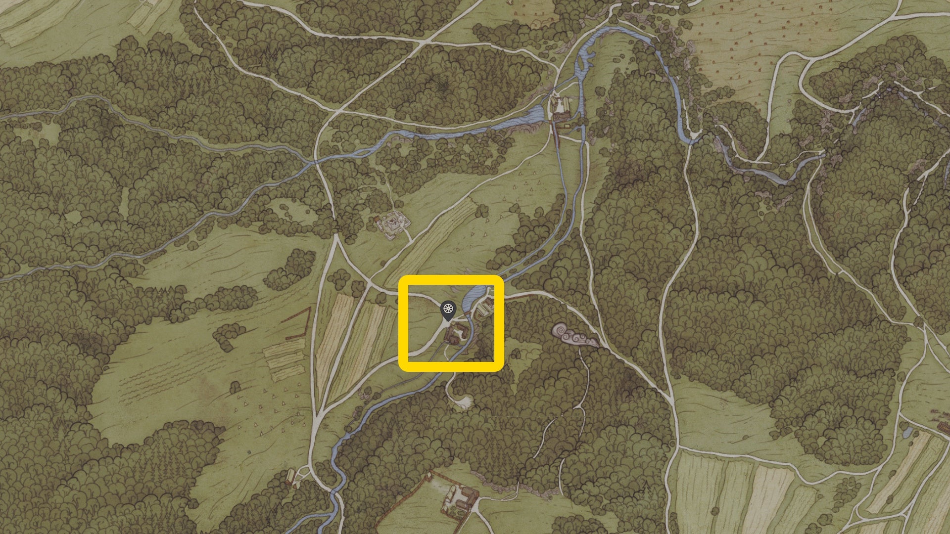 A map showing Old Lhota in Kingdom Come Deliverance 2's The Lion's Den quest - 6