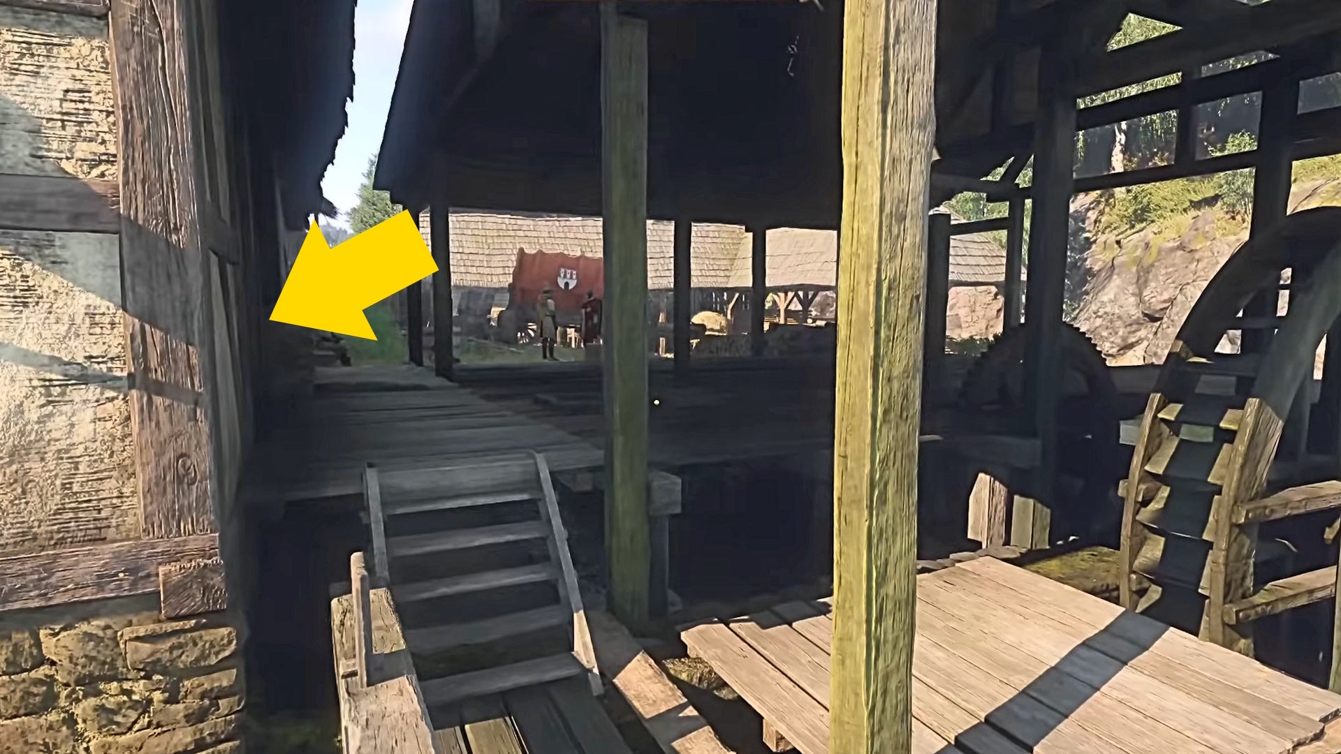 An arrow pointing to the room where Katz's lost charter is in Kingdom Come Deliverance 2's The Lion's Den quest - 7