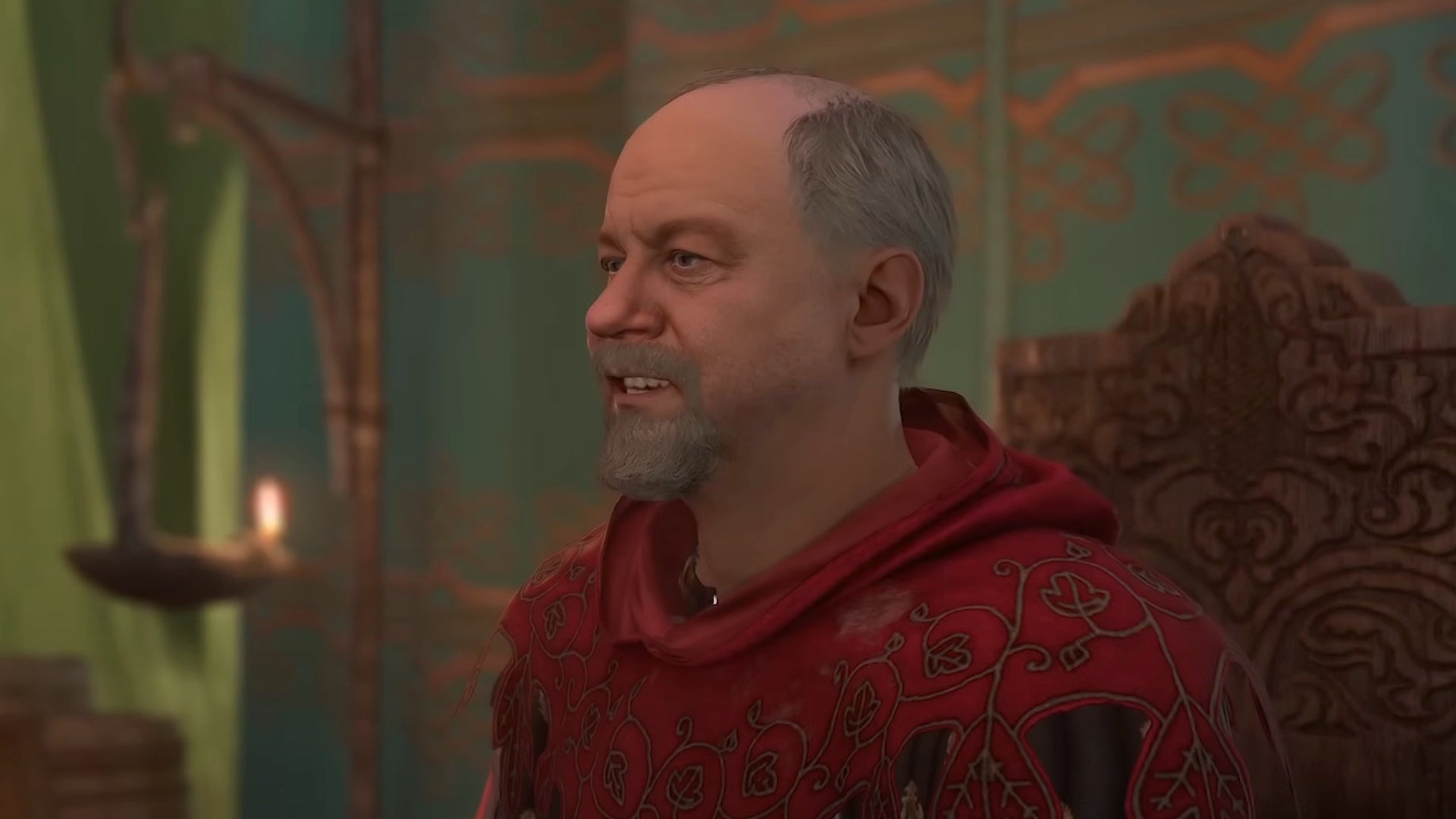 Katz with a goofy smile on his face in Kingdom Come Deliverance 2's The Lion's Den quest - 1