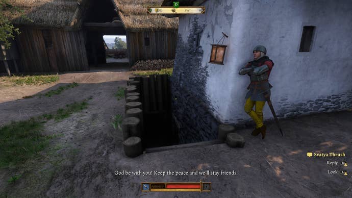 Stairs leading to the box containing Miller's document in Kingdom Come Come Deliverance 2.