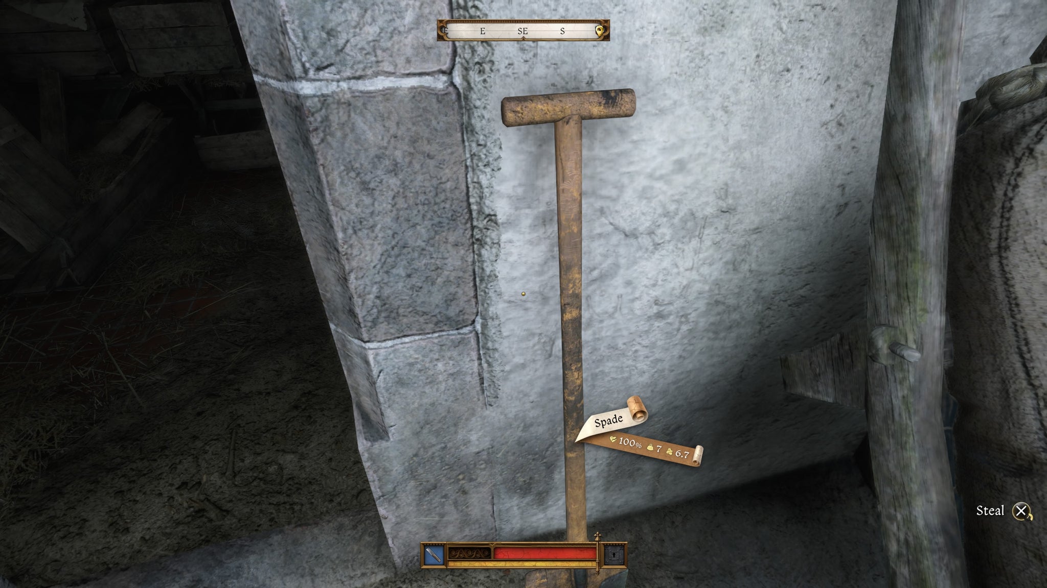 A shovel propped up against a wall in Kingdom Come Deliverance 2. - 3