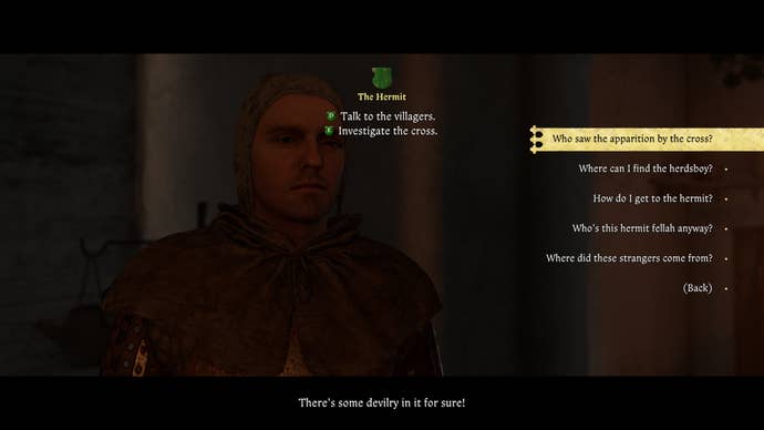Henry speaking to Betty the innkeeper during The Hermit quest in Kingdom Come Deliverance 2.