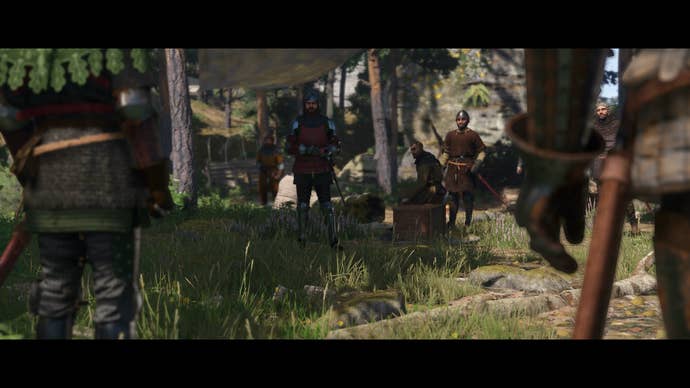 Henry, Lord Semine and Captain Gnarly facing off against bandits.