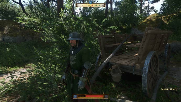 Radovan’s missing cart in the forest during The Jaunt in Kingdom Come Deliverance 2.