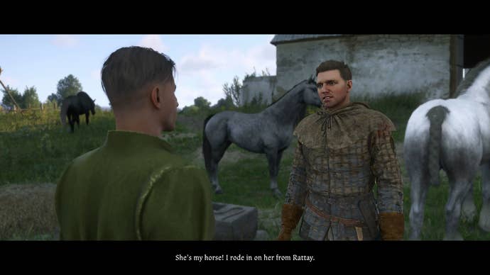 Henry haggling over the price of a horse during The Jaunt in Kingdom Come Deliverance 2.