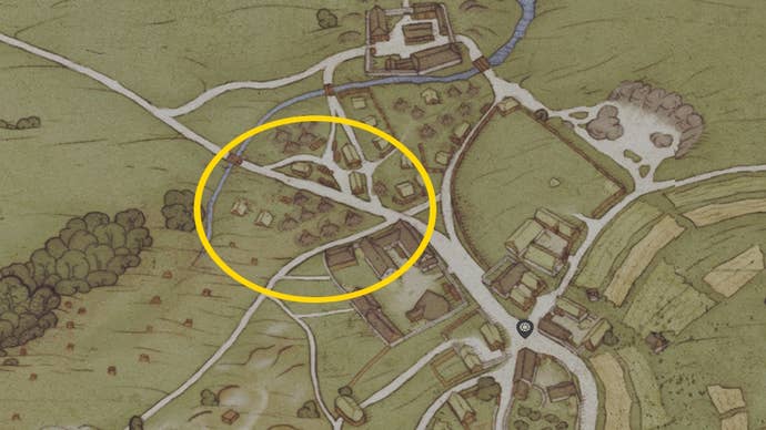 A map showing the smelter location in Kingdom Come Deliverance 2’s Via Argentum quest