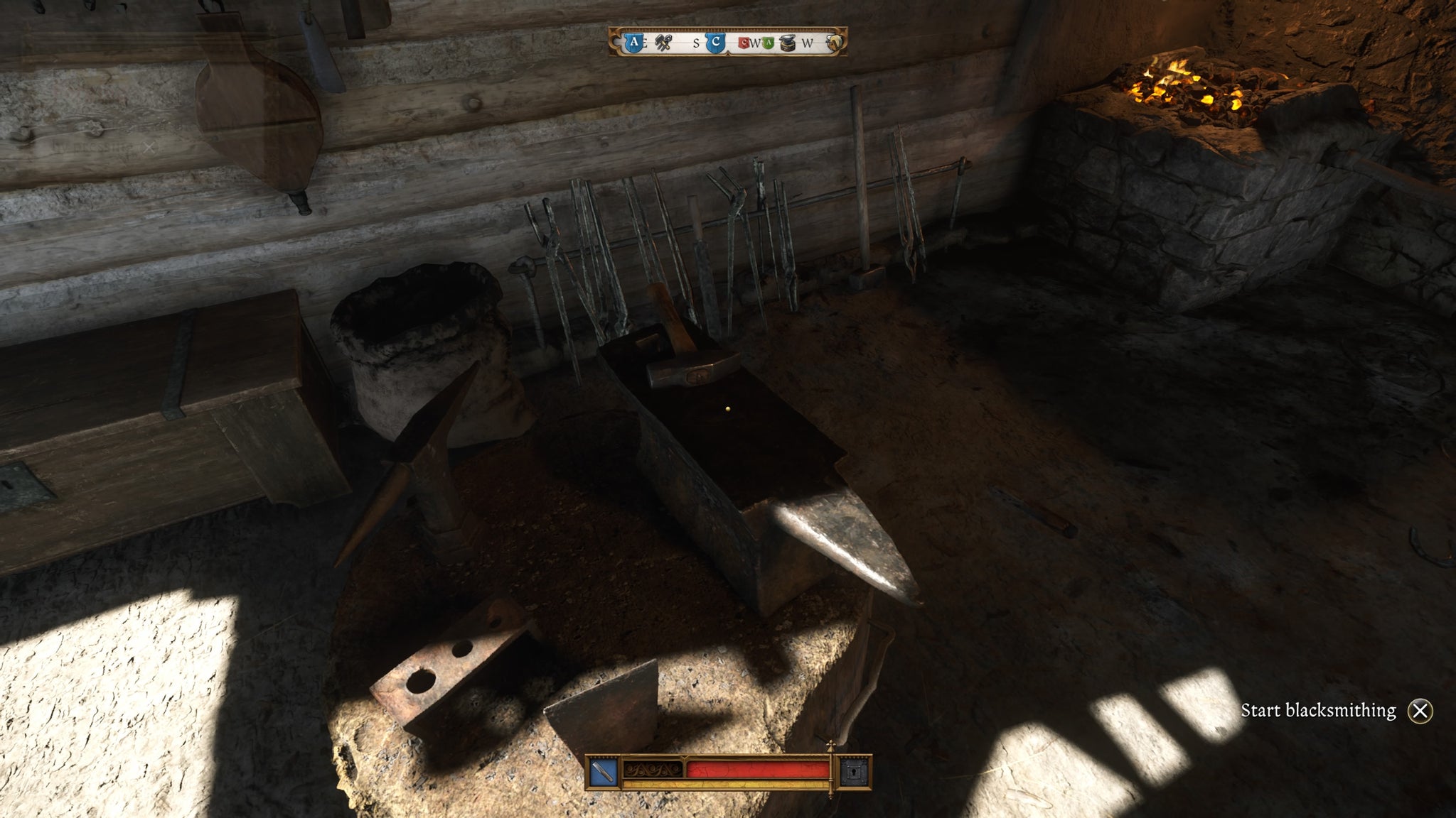 Henry approaching an anvil where you can repair weapons in Kingdom Come Deliverance 2. - 4