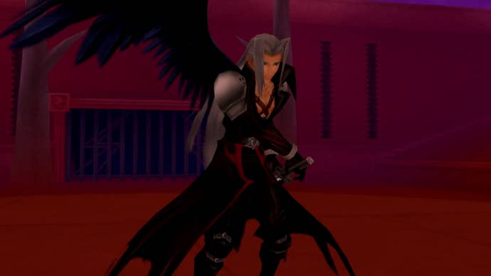 Sephiroth stood in Olympus Coliseum in Kingdom Hearts.