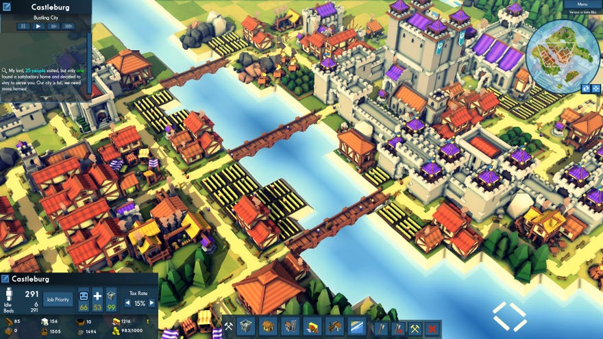 A cute, colourful city in Kingdoms And Castles.