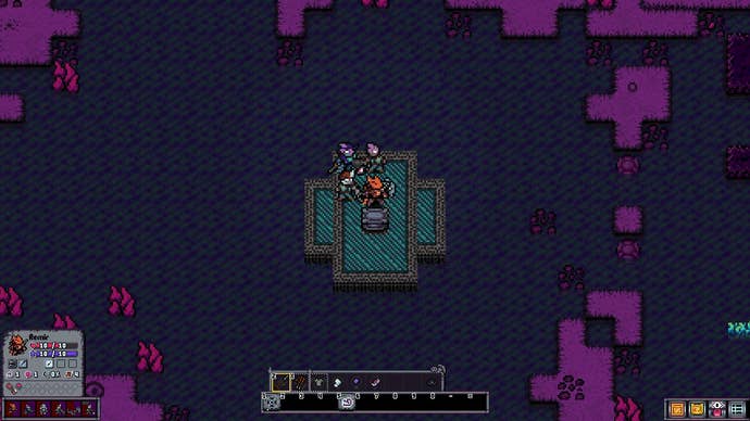 A small band of adventures stand on a little island in Kingsvein.