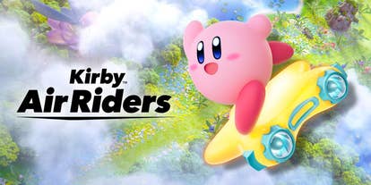kirby riding a star in Kirby Air Riders