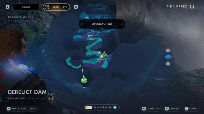 Part of the Koboh map in Jedi: Survivor.