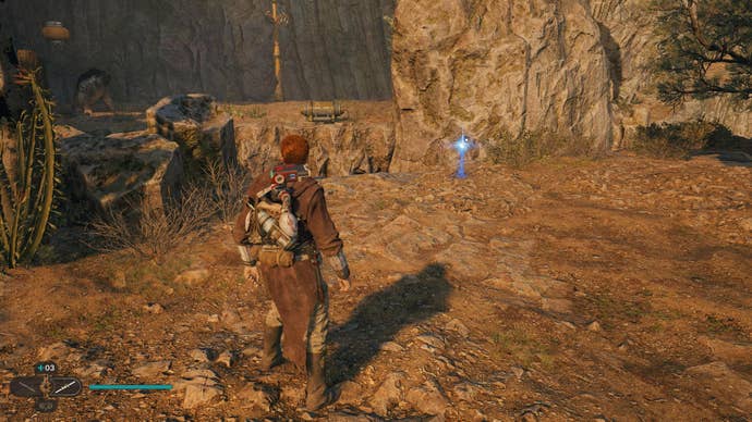 Cal walks up to a Force Essence in Derelict Dam in Jedi: Survivor.