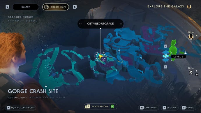 Part of the Koboh map in Jedi: Survivor.