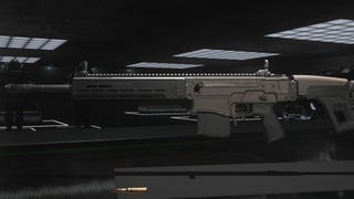 A close-up of the KVD Enforcer from Modern Warfare 3.