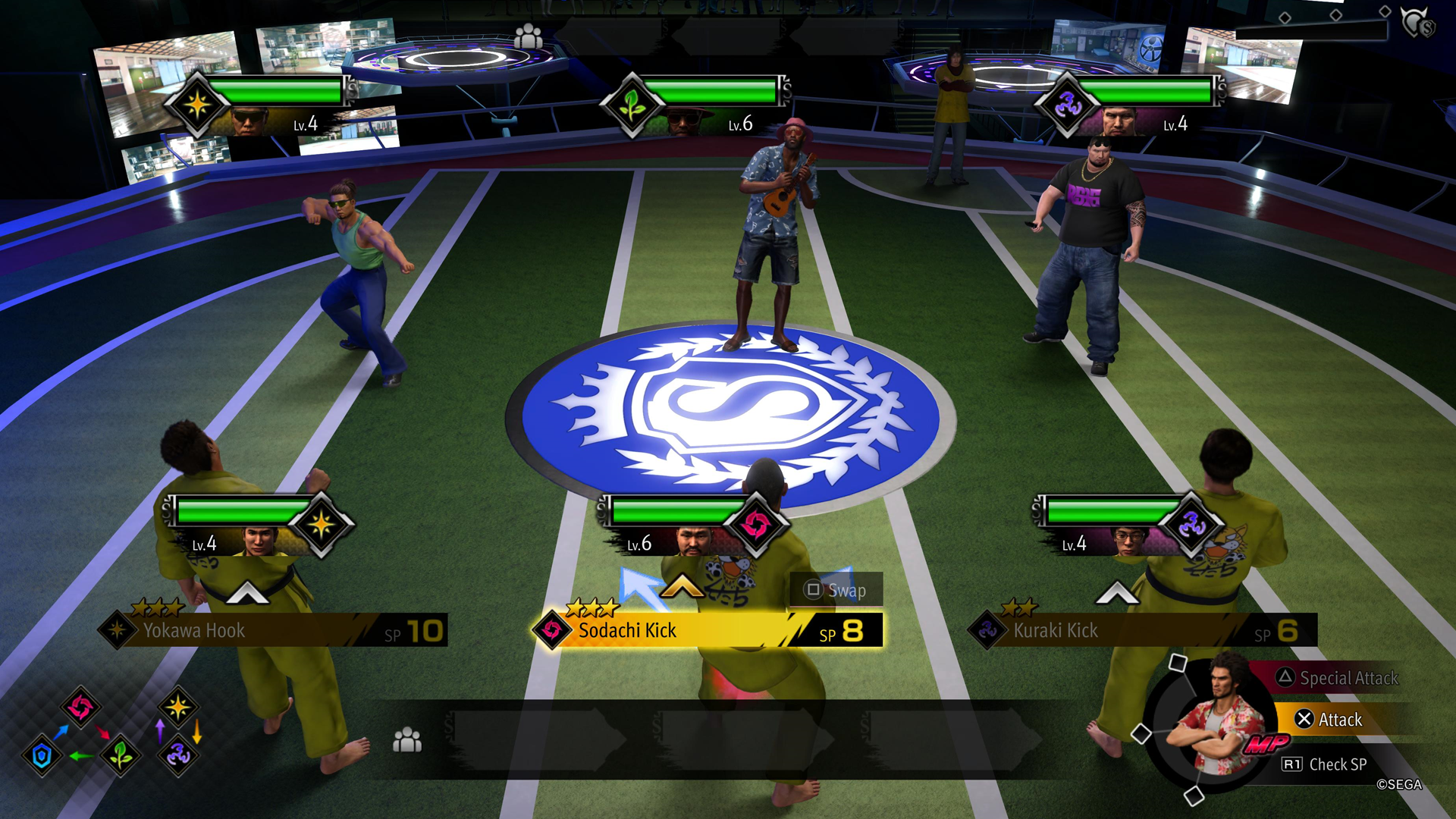 The battles of sujimon in Like a Dragon Infinite Wealth places are 3 versus 3 matches