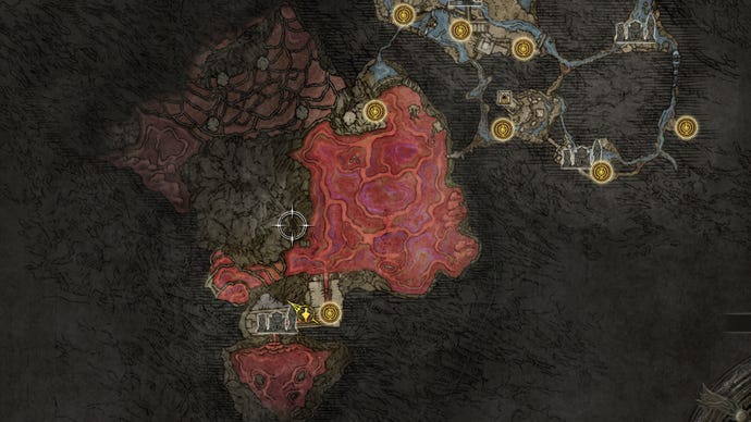 The Lake of Rot map in Elden Ring.