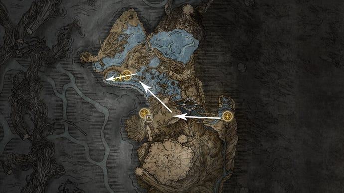 The location of the second coffin portal in Elden Ring.