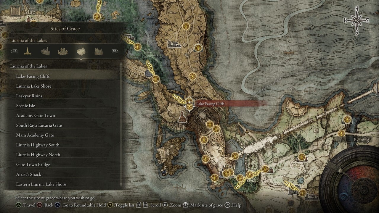 Lake-Facing Cliffs Grace in Elden Ring