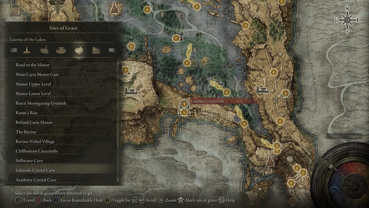 Lakeside Crystal Cave Grace in Elden Ring