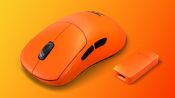 lamzu thorn x fnatic special edition mouse in orange